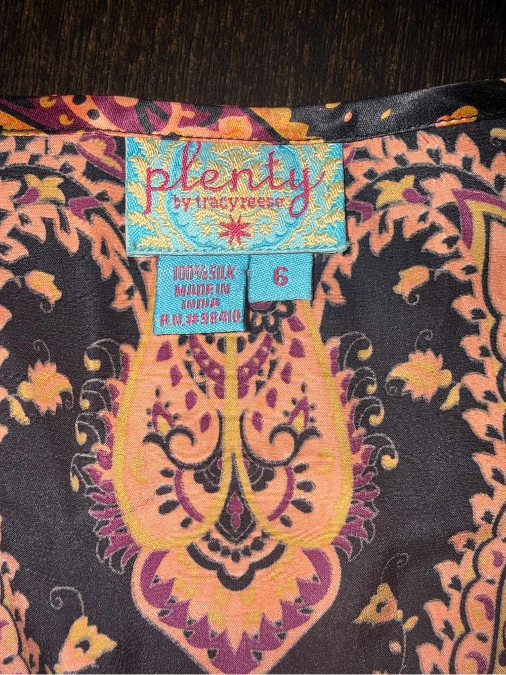 Vintage Plenty by Tracy Reese  Y2K Silk Paisley Bell Sleeve Tunic Blouse - Picture 2 of 9